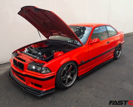 bonnet open on Turbocharged E36 M3