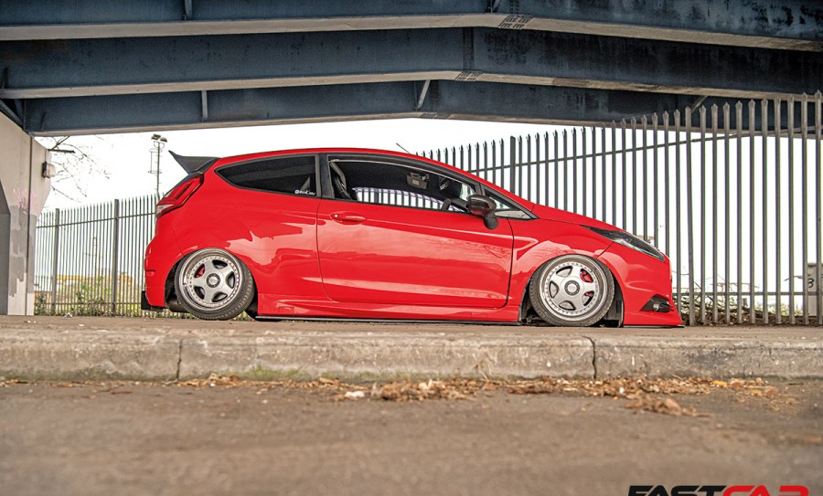 side profile shot of Bagged Mk7 Fiesta ST