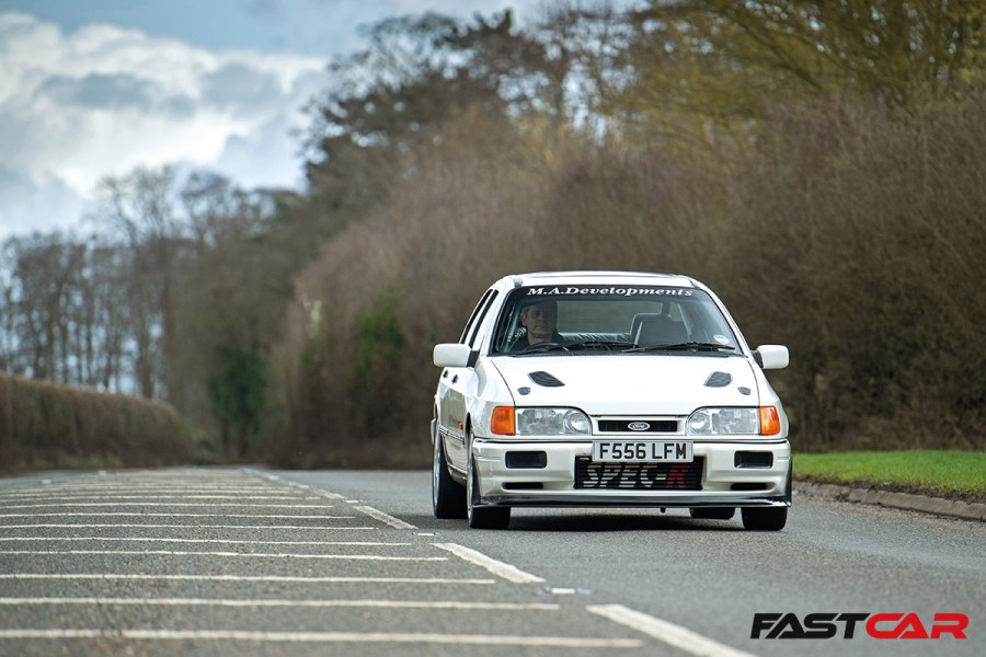 Modified Ford Sierra Sapphire Cosworth driving shots