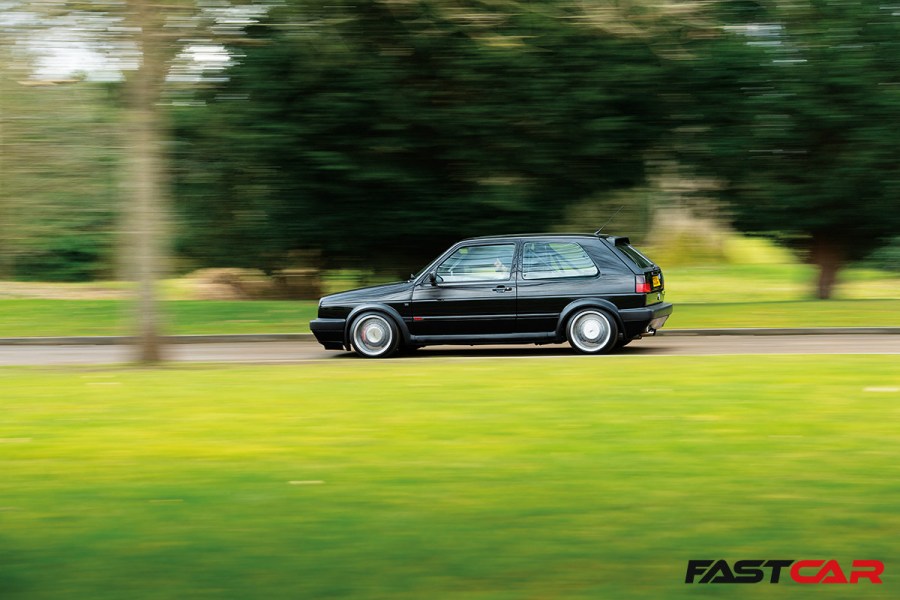 Tuned VW Golf Mk2 driving shot 