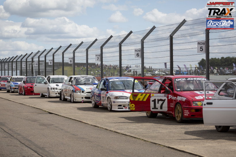 cars waiting to go on track at silverstone