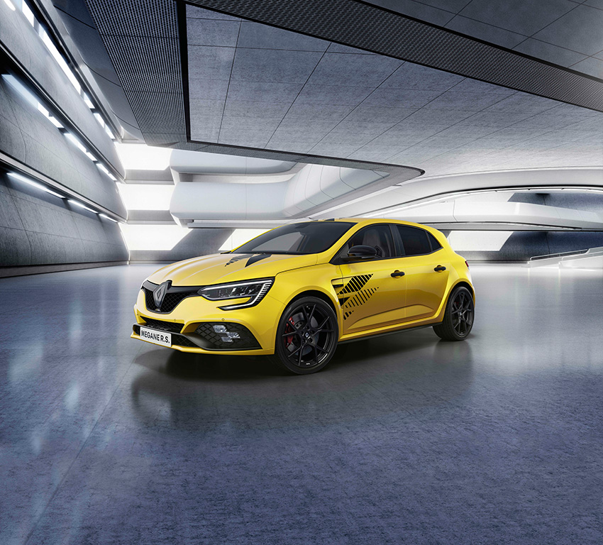 Header shot of yellow Renault Megane R.S. Ultime