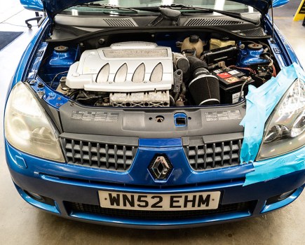 Dirty headlights on a Renault Cio