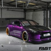 aerial shot of modified nissan gt-r