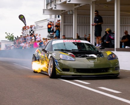 flame shooting from exhaust on corvette