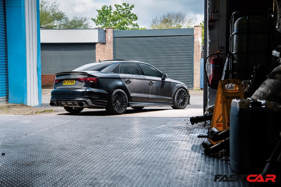 Tuned Audi RS3 Saloon rear 3/4