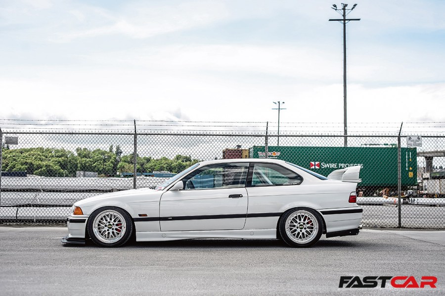 modified BMW E36 M3 side profile shot 