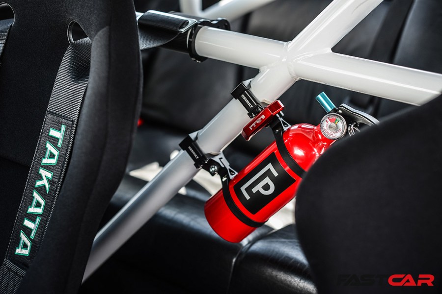 fire extinguisher and roll cage