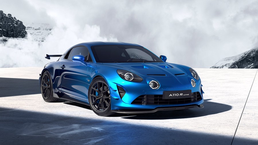 front 3/4 shot of Alpine A110 R Ultime