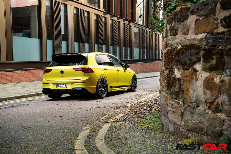 rear 3.4 shot of modified vw golf r mk8