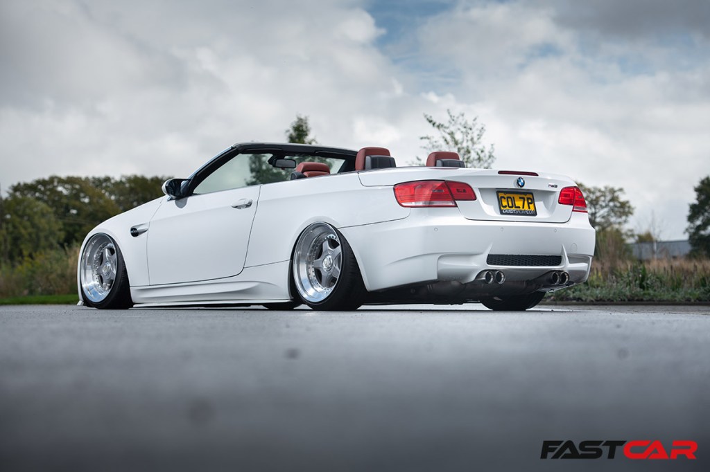 rear 3/4 shot of Bagged E93 M3