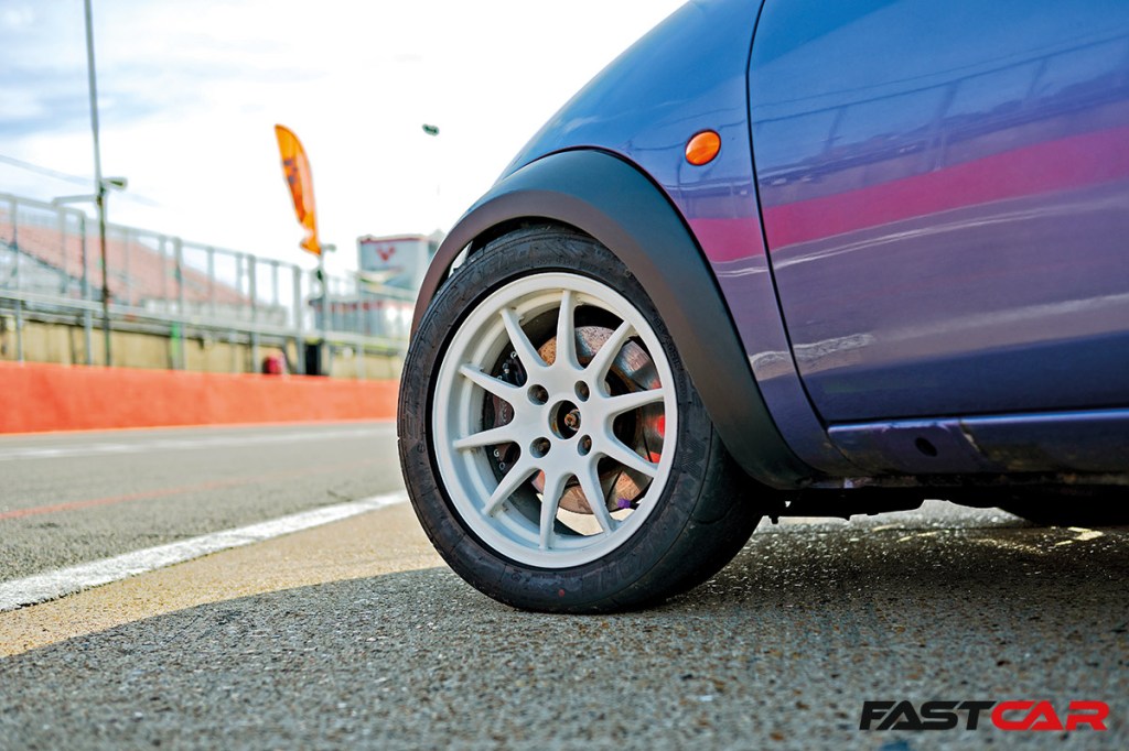 wheels on EcoBoost-swapped Ford Ka Track Car