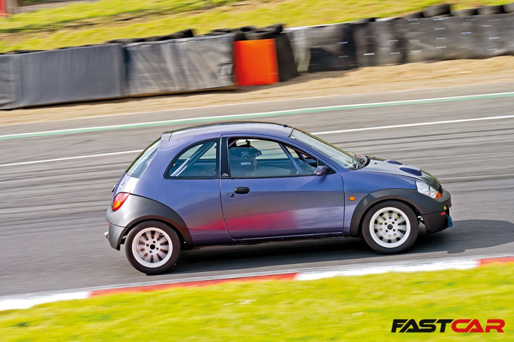 on track in EcoBoost-swapped Ford Ka Track Car