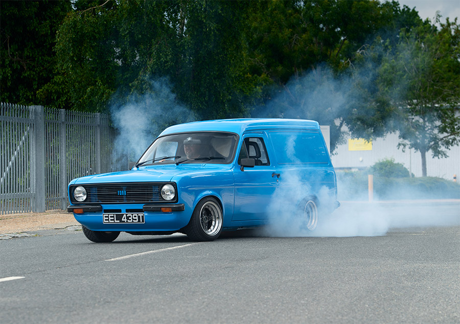 ST170-powered Escort Van drifting